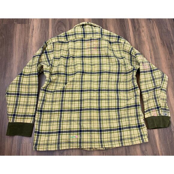 VTG 60s Pendleton Board Shirt USA loop collar wool tweed plaid flannel shirt L - Picture 3 of 8